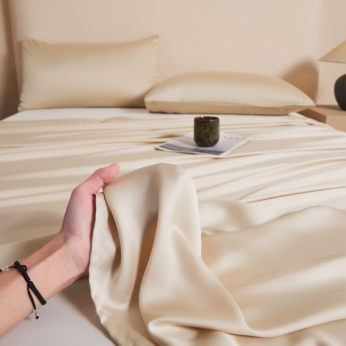 91家纺网 家纺一手货源 找家纺 雅萱家纺 2026新款60s天丝床单单品床单床单单件 60s天丝香槟金