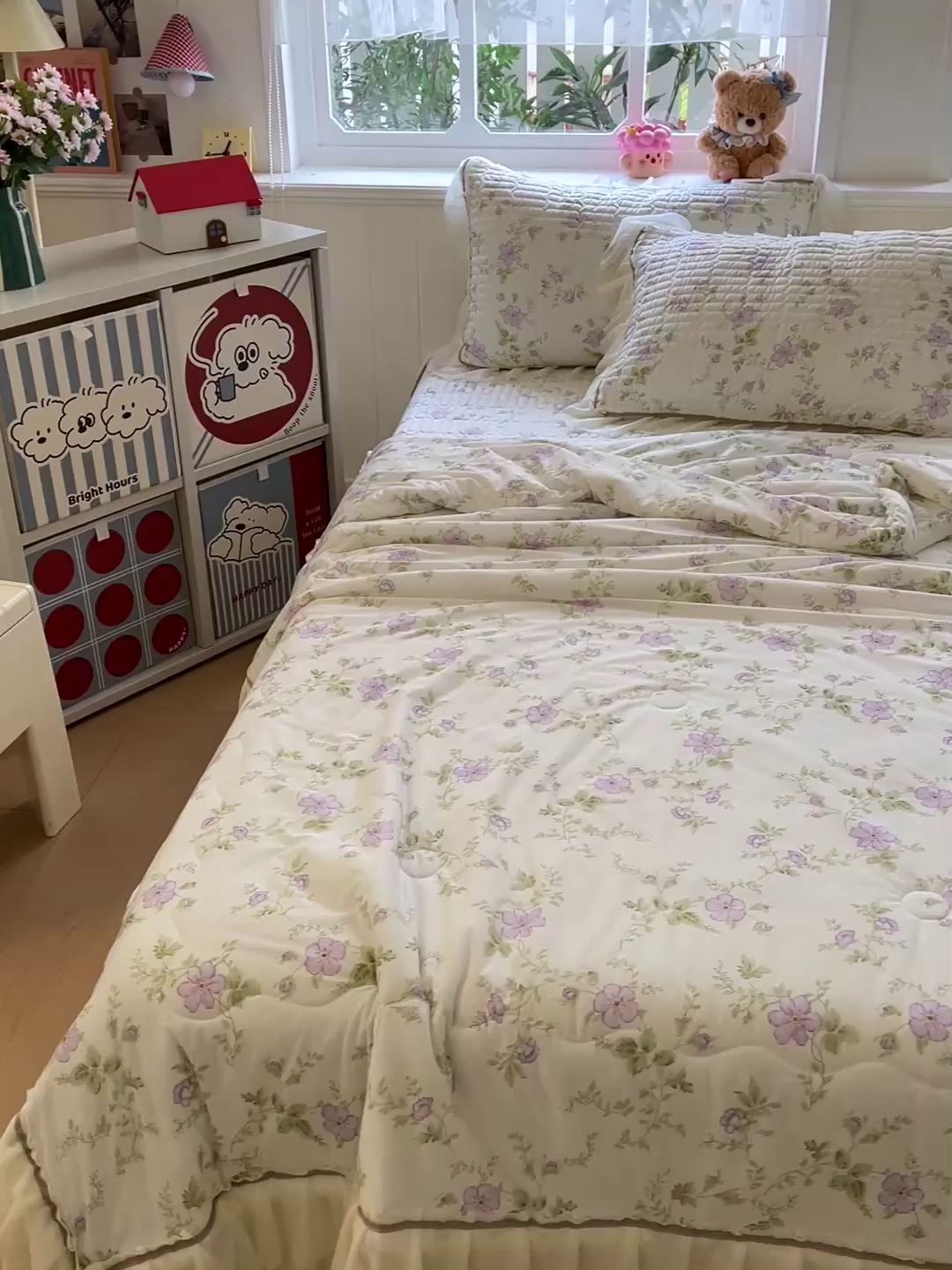 91家纺网 家纺一手货源 找家纺 富米莱（原臻工厂） 2026新款高奢维密花边冰肤格凉感夏凉被床盖夏被四件套 夏被床盖-紫雾花田