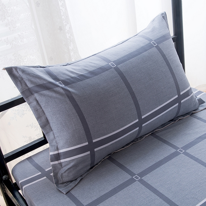 91家纺网 家纺一手货源 找家纺 茗婷家纺 2026新款纯棉学生宿舍上下铺床单款床笠款三件套四季款 简易时尚灰