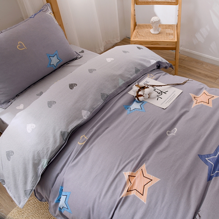 91家纺网 家纺一手货源 找家纺 茗婷家纺 2026新款纯棉学生宿舍上下铺床单款床笠款三件套四季款 启明星-灰