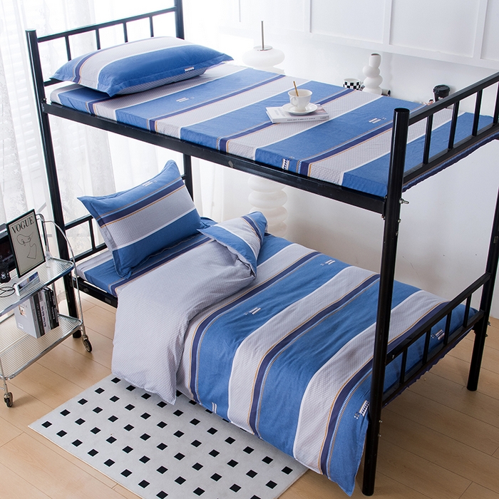 91家纺网 家纺一手货源 找家纺 （总）茗婷家纺 2026新款纯棉学生宿舍上下铺床单款床笠款三件套四季款