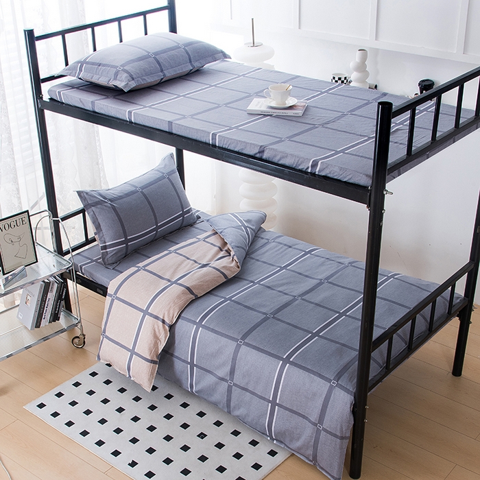 91家纺网 家纺一手货源 找家纺 （总）茗婷家纺 2026新款纯棉学生宿舍上下铺床单款床笠款三件套四季款