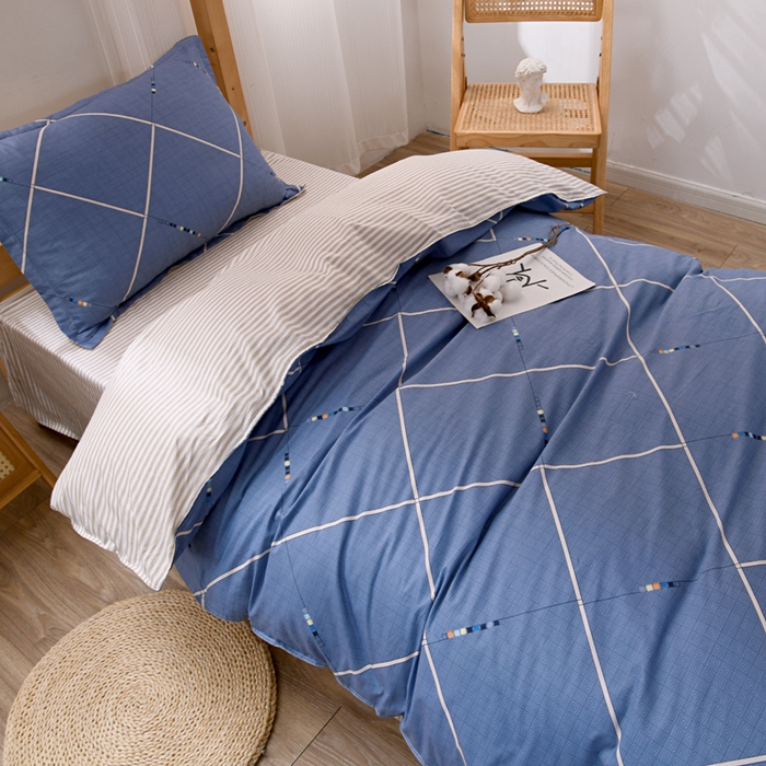 91家纺网 家纺一手货源 找家纺 茗婷家纺 2026新款纯棉学生宿舍上下铺床单款床笠款三件套四季款 小时光