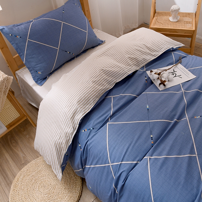 91家纺网 家纺一手货源 找家纺 茗婷家纺 2026新款纯棉学生宿舍上下铺床单款床笠款三件套四季款 小时光