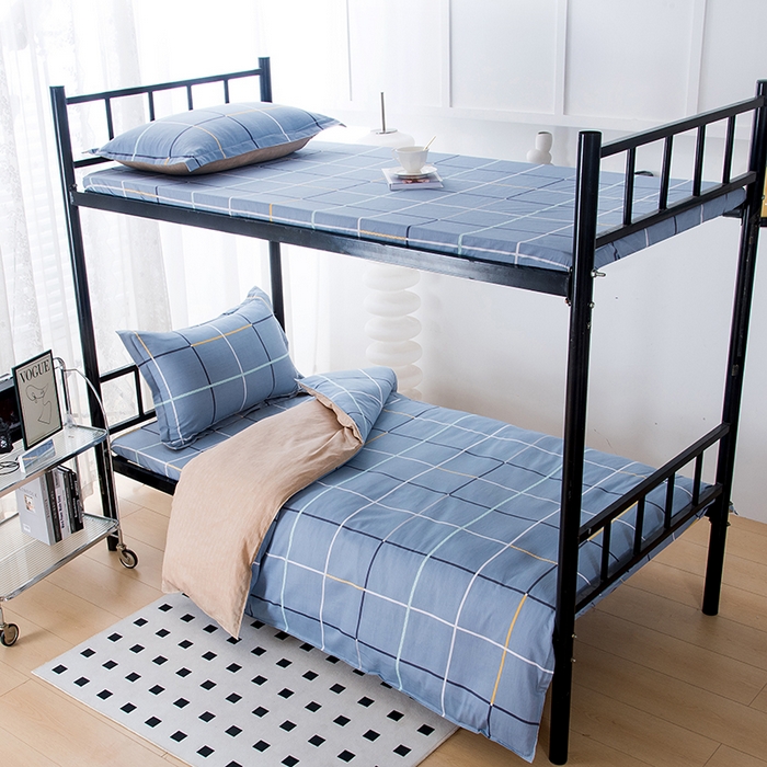 茗婷家纺 2026新款纯棉学生宿舍上下铺床单款床笠款三件套四季款 麦乐迪兰