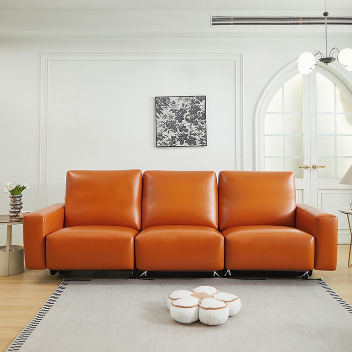 91家纺网 家纺一手货源 找家纺 逐日沙发套 2026新款三防皮革芝华仕沙发套 橙色