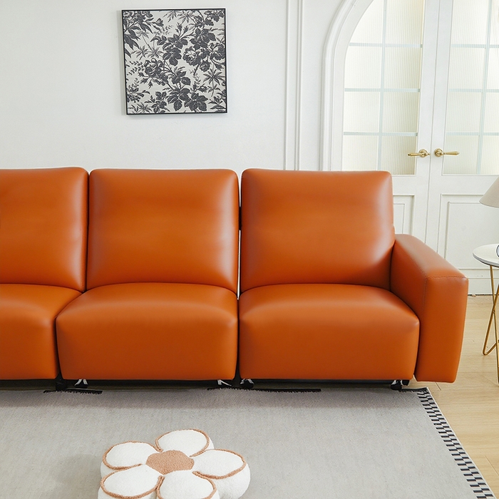 91家纺网 家纺一手货源 找家纺 逐日沙发套 2026新款三防皮革芝华仕沙发套 橙色