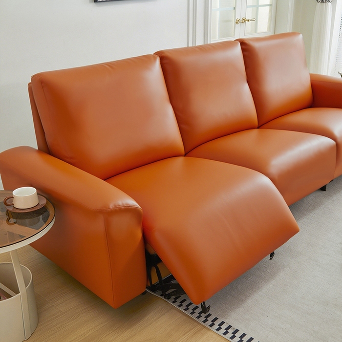 91家纺网 家纺一手货源 找家纺 逐日沙发套 2026新款三防皮革芝华仕沙发套 橙色