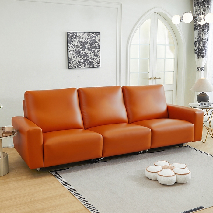 91家纺网 家纺一手货源 找家纺 逐日沙发套 2026新款三防皮革芝华仕沙发套 橙色