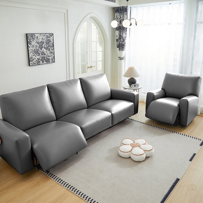 91家纺网 家纺一手货源 找家纺 逐日沙发套 2026新款三防皮革芝华仕沙发套 高贵灰