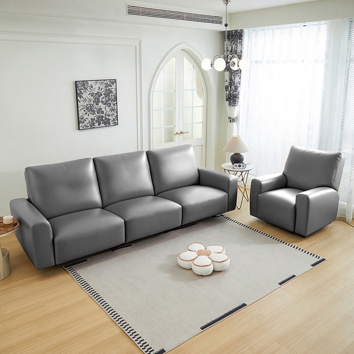 91家纺网 家纺一手货源 找家纺 逐日沙发套 2026新款三防皮革芝华仕沙发套 高贵灰