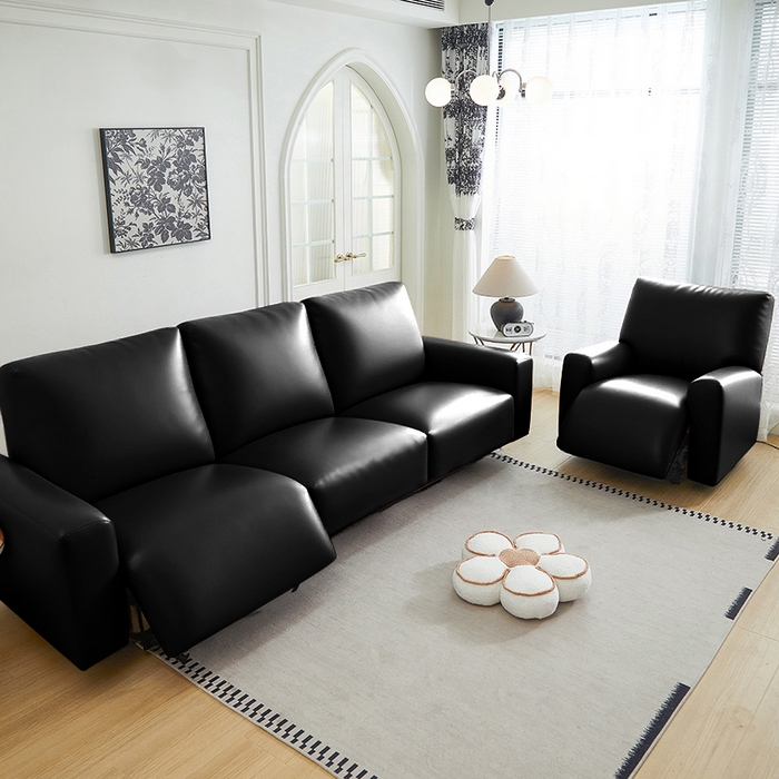 91家纺网 家纺一手货源 找家纺 逐日沙发套 2026新款三防皮革芝华仕沙发套 黑色