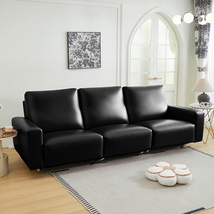 91家纺网 家纺一手货源 找家纺 逐日沙发套 2026新款三防皮革芝华仕沙发套 黑色