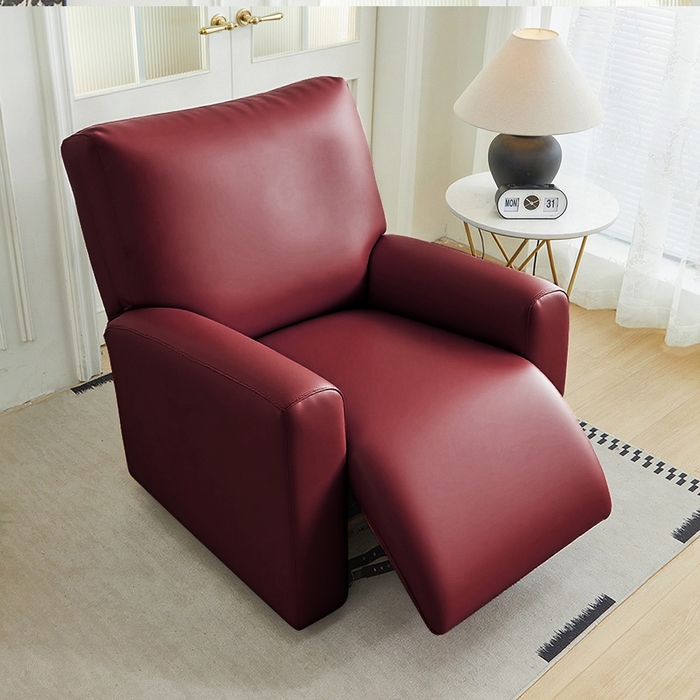 91家纺网 家纺一手货源 找家纺 逐日沙发套 2026新款三防皮革芝华仕沙发套 酒红