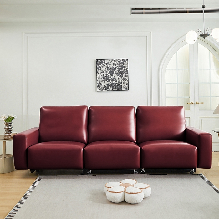 91家纺网 家纺一手货源 找家纺 逐日沙发套 2026新款三防皮革芝华仕沙发套 酒红