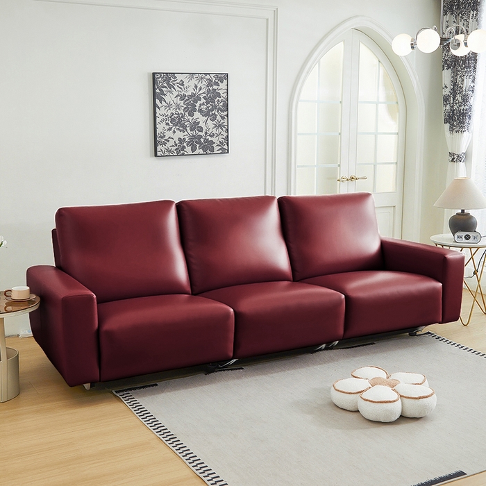 91家纺网 家纺一手货源 找家纺 逐日沙发套 2026新款三防皮革芝华仕沙发套 酒红