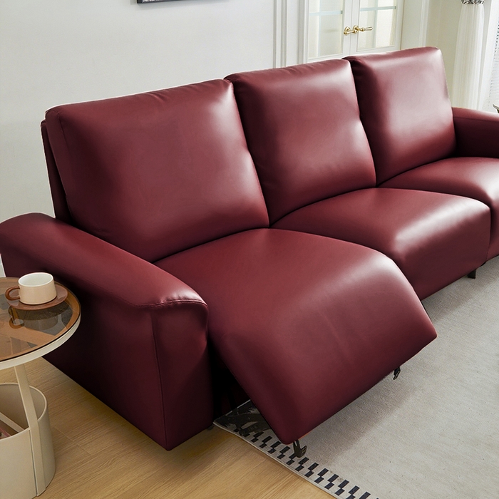 91家纺网 家纺一手货源 找家纺 逐日沙发套 2026新款三防皮革芝华仕沙发套 酒红