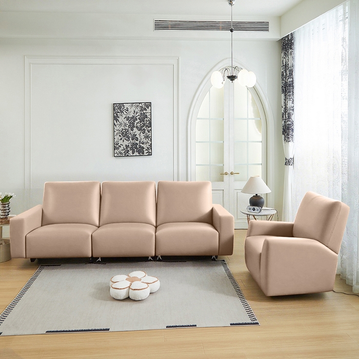 91家纺网 家纺一手货源 找家纺 逐日沙发套 2026新款三防皮革芝华仕沙发套 卡其