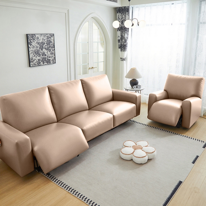 91家纺网 家纺一手货源 找家纺 逐日沙发套 2026新款三防皮革芝华仕沙发套 卡其