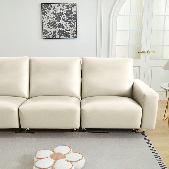 91家纺网 家纺一手货源 找家纺 逐日沙发套 2026新款三防皮革芝华仕沙发套 米白