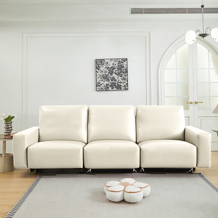 91家纺网 家纺一手货源 找家纺 逐日沙发套 2026新款三防皮革芝华仕沙发套 米白