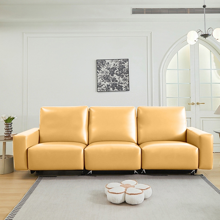 91家纺网 家纺一手货源 找家纺 逐日沙发套 2026新款三防皮革芝华仕沙发套 嫩黄