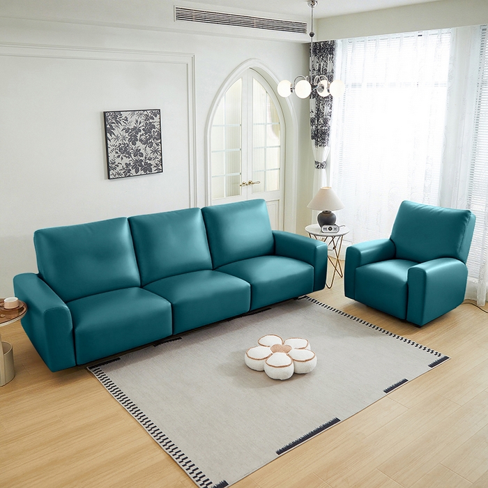 91家纺网 家纺一手货源 找家纺 逐日沙发套 2026新款三防皮革芝华仕沙发套 青蓝