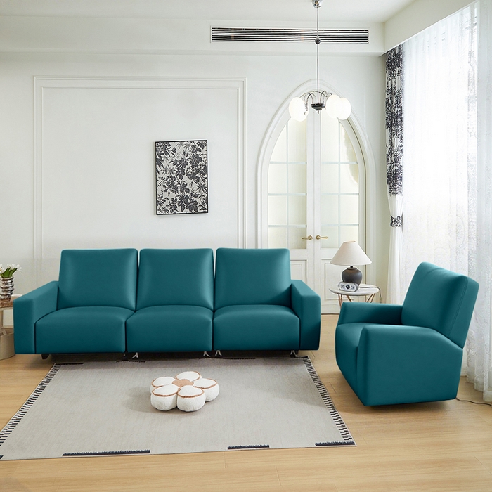 91家纺网 家纺一手货源 找家纺 逐日沙发套 2026新款三防皮革芝华仕沙发套 青蓝