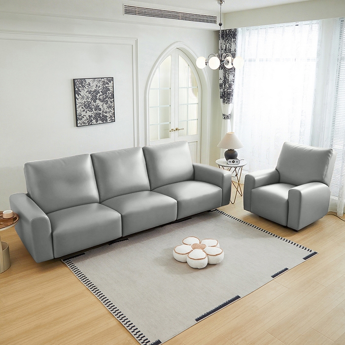 91家纺网 家纺一手货源 找家纺 逐日沙发套 2026新款三防皮革芝华仕沙发套 银灰