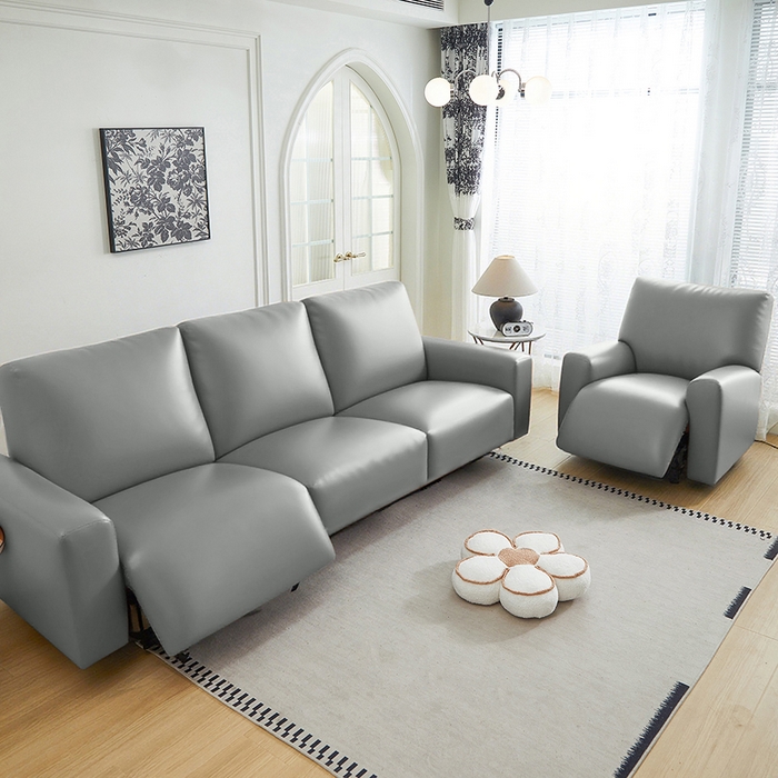 91家纺网 家纺一手货源 找家纺 逐日沙发套 2026新款三防皮革芝华仕沙发套 银灰