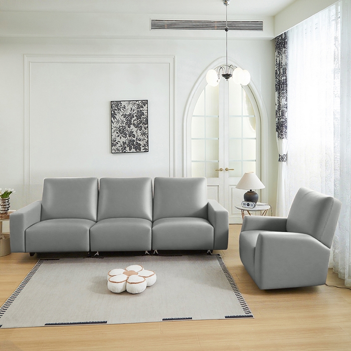 91家纺网 家纺一手货源 找家纺 逐日沙发套 2026新款三防皮革芝华仕沙发套 银灰