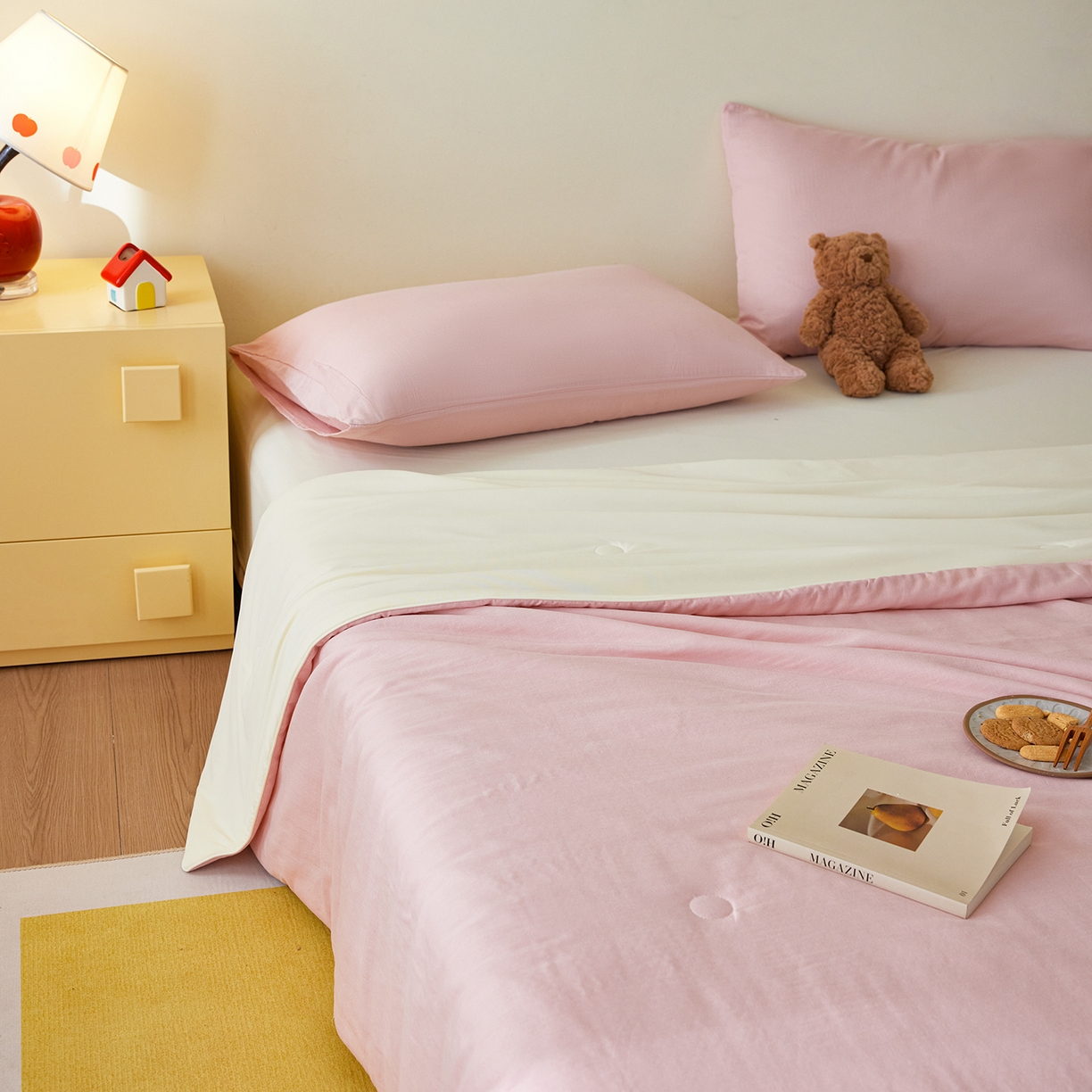 91家纺网 家纺一手货源 找家纺 （总）莱宁被业 2026新款冰纱系列全棉双层纱锦氨凉感丝夏被