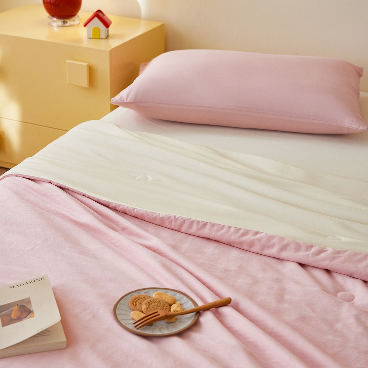 91家纺网 家纺一手货源 找家纺 （总）莱宁被业 2026新款冰纱系列全棉双层纱锦氨凉感丝夏被