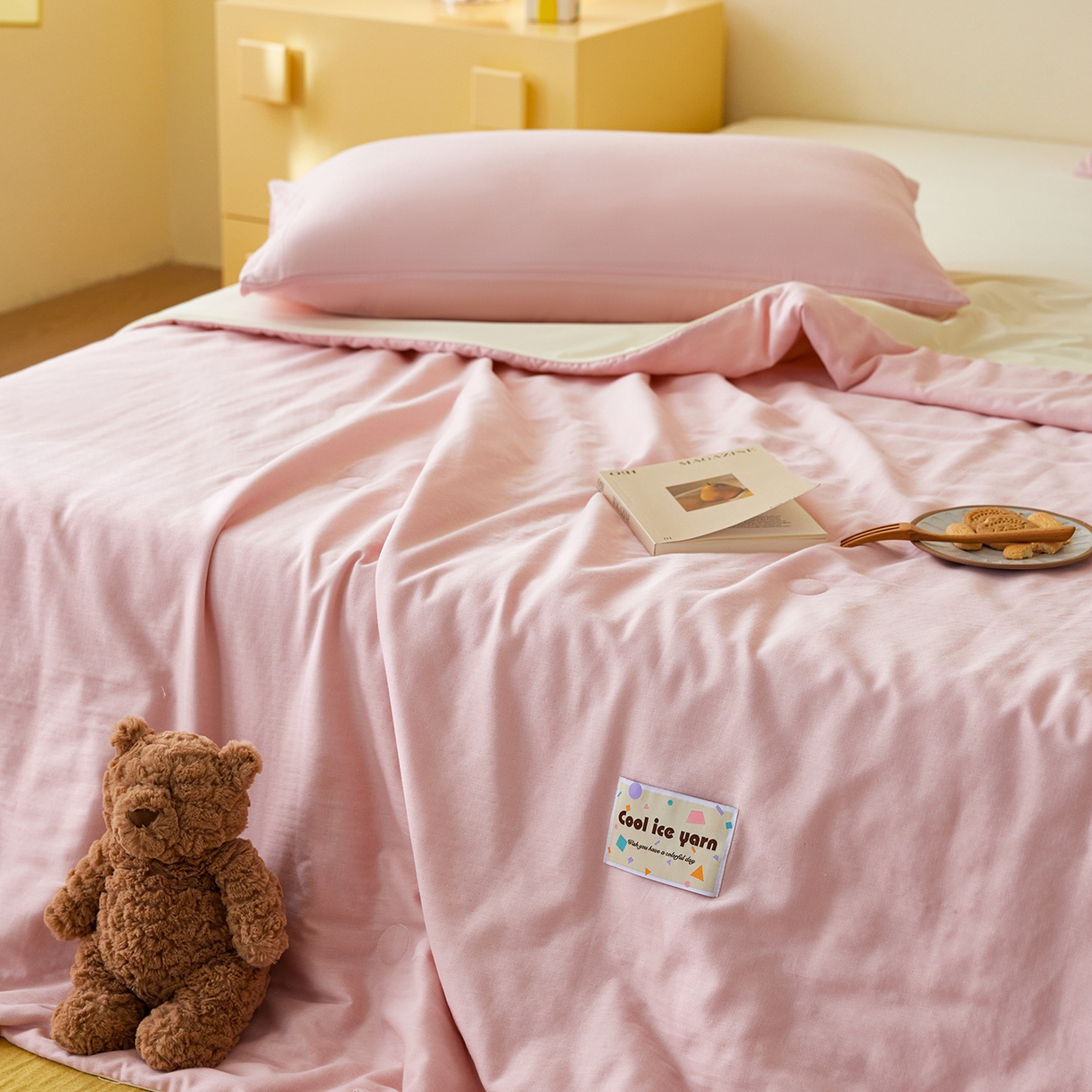 91家纺网 家纺一手货源 找家纺 （总）莱宁被业 2026新款冰纱系列全棉双层纱锦氨凉感丝夏被