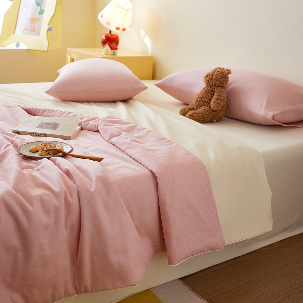 91家纺网 家纺一手货源 找家纺 （总）莱宁被业 2026新款冰纱系列全棉双层纱锦氨凉感丝夏被