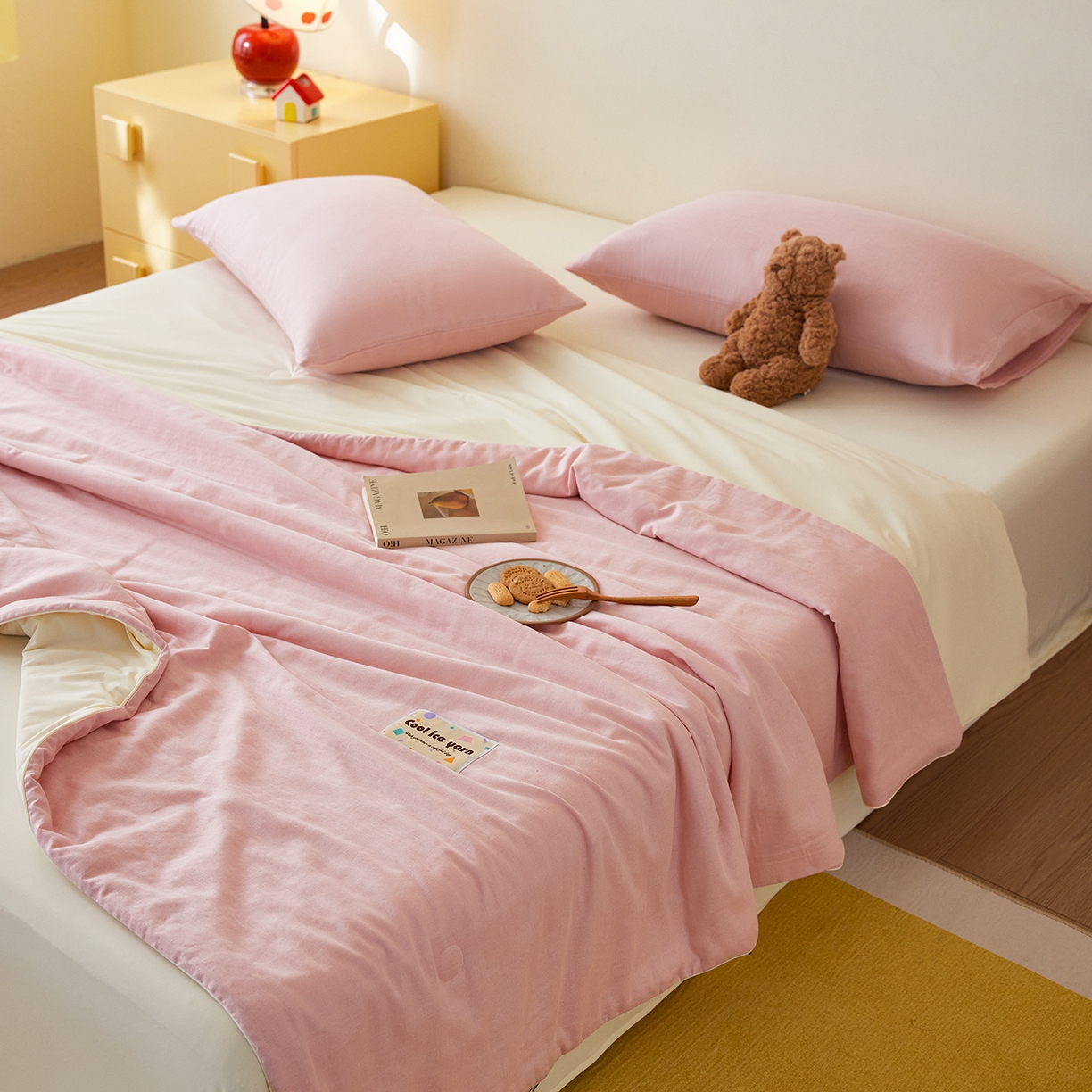 91家纺网 家纺一手货源 找家纺 （总）莱宁被业 2026新款冰纱系列全棉双层纱锦氨凉感丝夏被