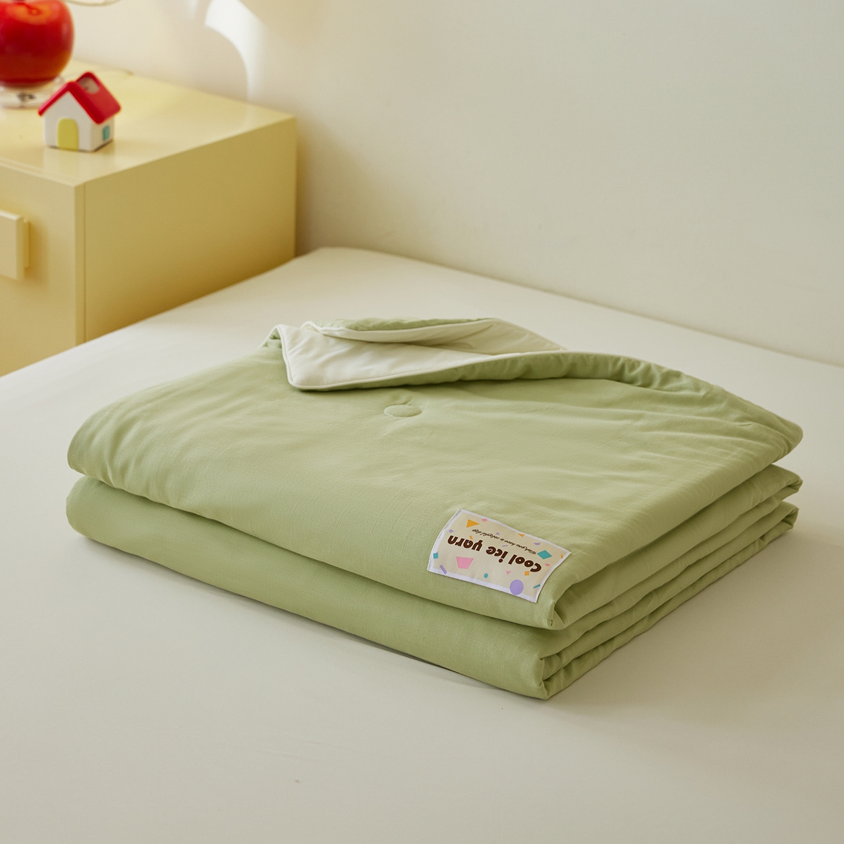 莱宁被业 2026新款冰纱系列全棉双层纱锦氨凉感丝夏被 抹茶冰纱