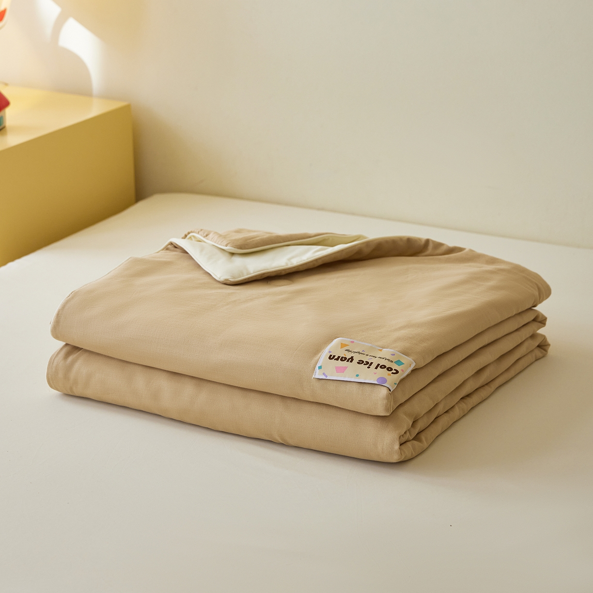 莱宁被业 2026新款冰纱系列全棉双层纱锦氨凉感丝夏被 拿铁冰纱