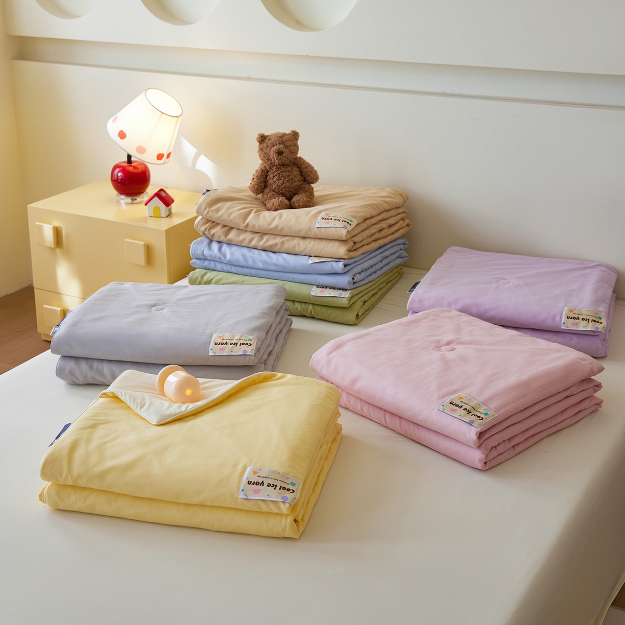 莱宁被业 2026新款冰纱系列全棉双层纱锦氨凉感丝夏被 组合图