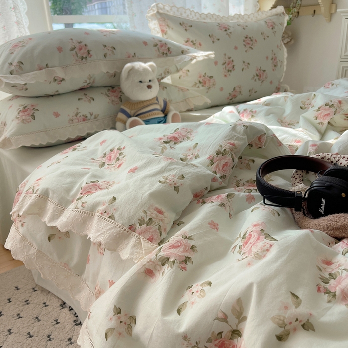 91家纺网 家纺一手货源 找家纺 （总）爱彼家纺 2026夏季新款镂空花边水洗棉夏被夏凉被空调被清洗碎花风