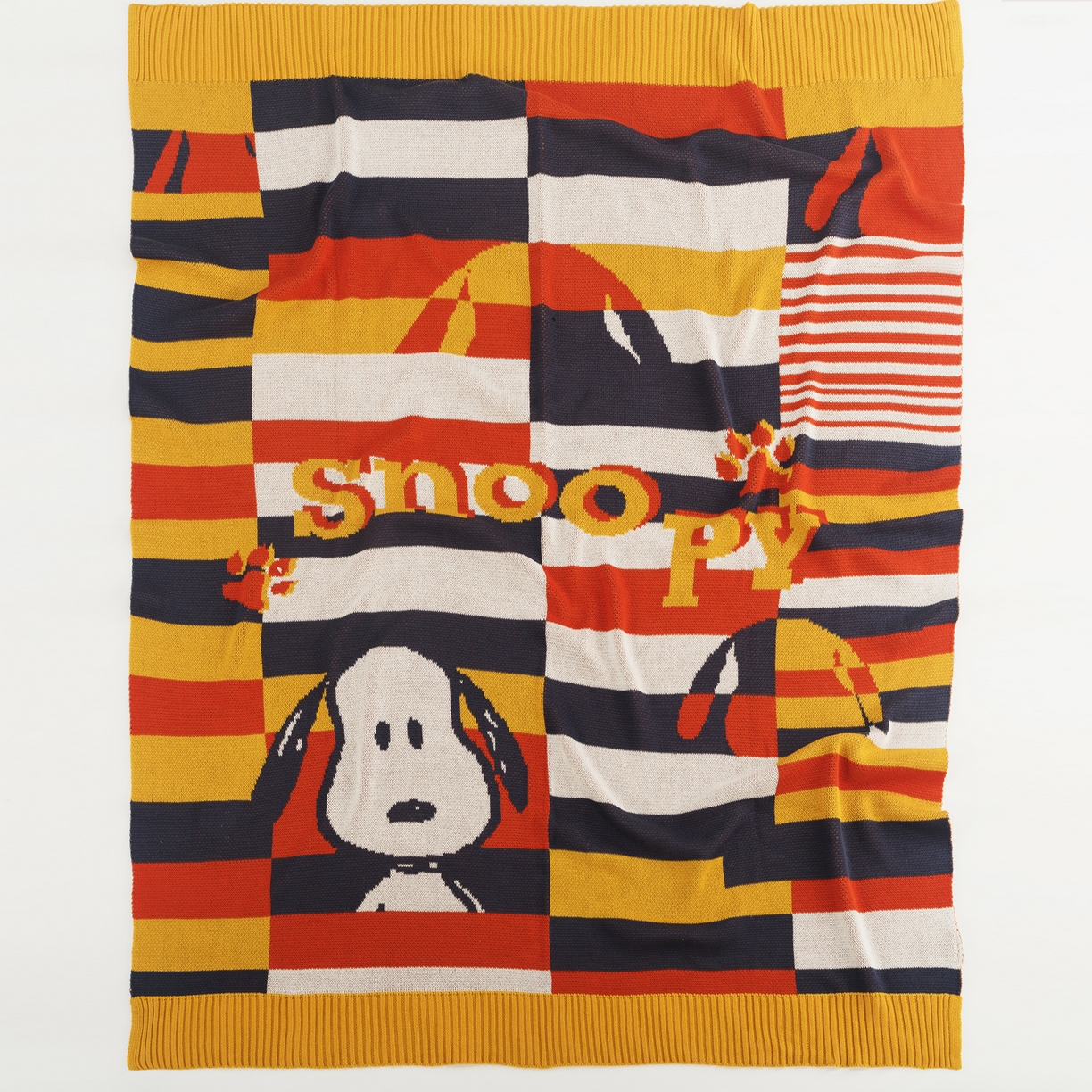 91家纺网 家纺一手货源 找家纺 苏艺针织史努比SNOOPY正版授权独家全棉针织多功能盖毯终端控价 史努比-幻像（黄）