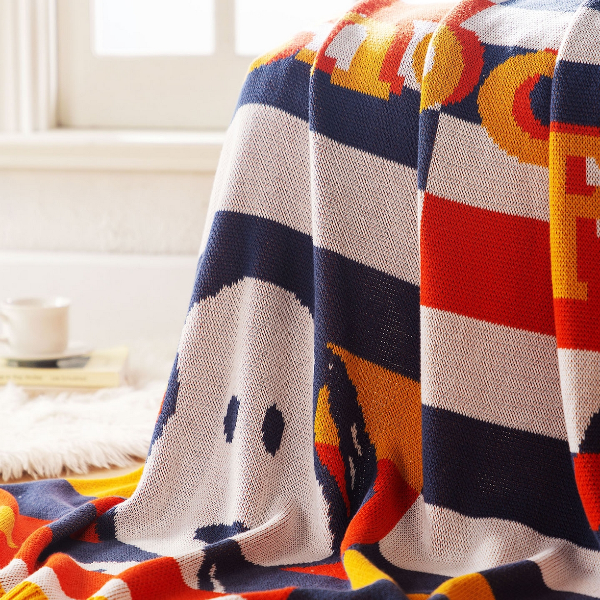 91家纺网 家纺一手货源 找家纺 苏艺针织史努比SNOOPY正版授权独家全棉针织多功能盖毯终端控价 史努比-幻像（黄）