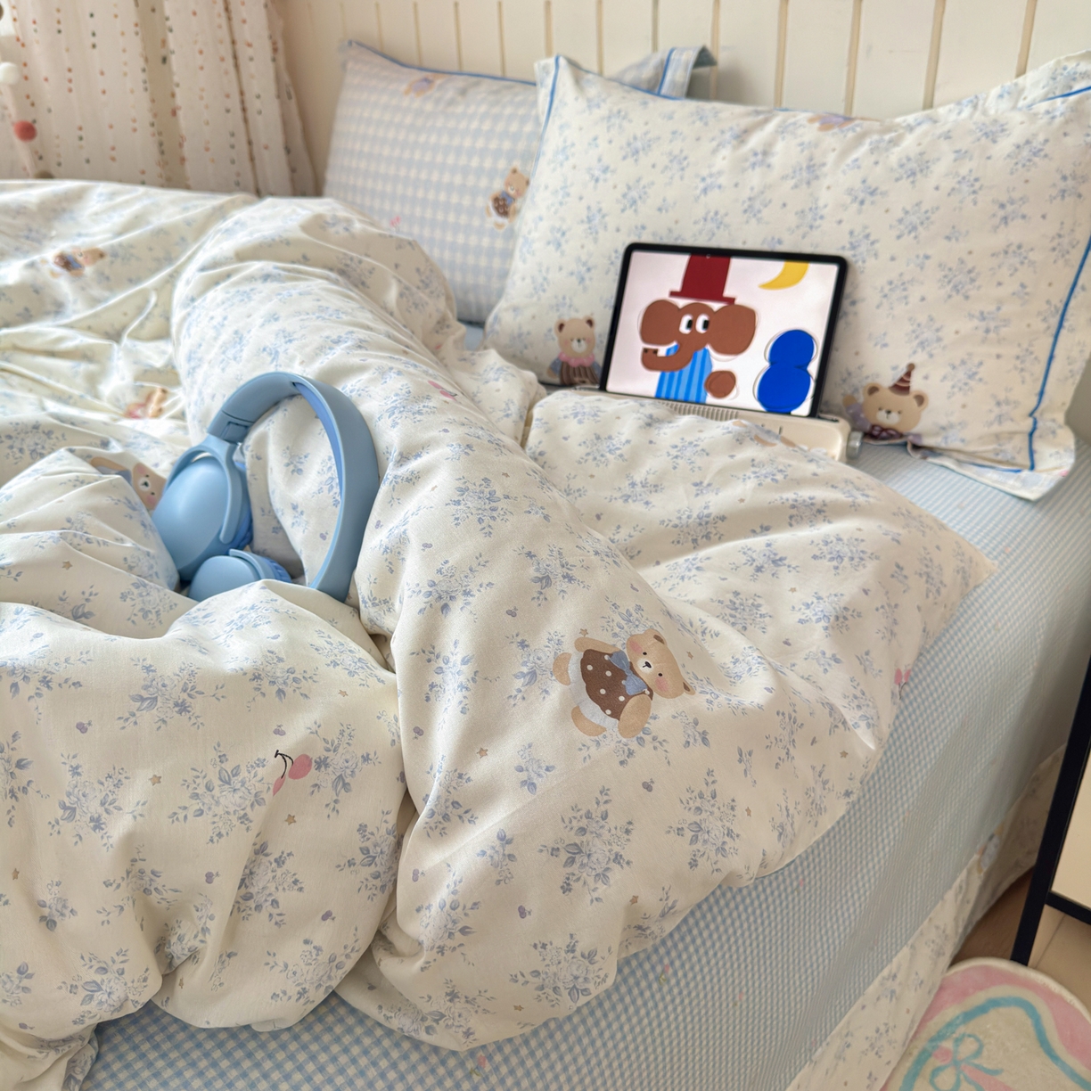 91家纺网 家纺一手货源 找家纺 （总）乐童家纺 2026新款全棉纯棉网红直播爆款吊边＋一字绣工艺款四件套（四）