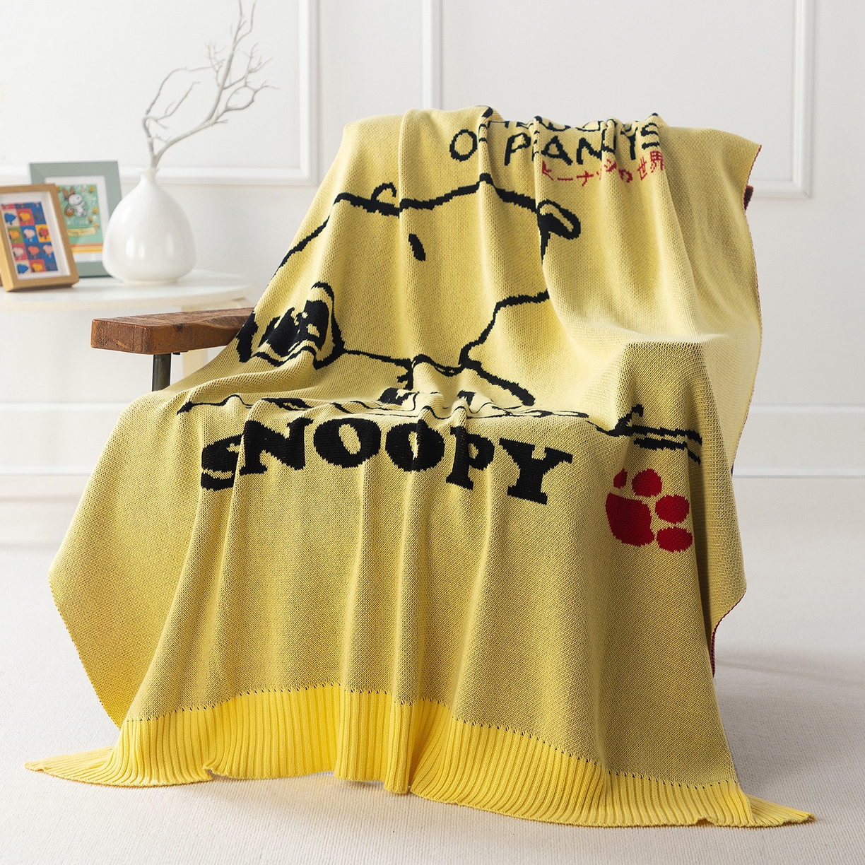 苏艺针织史努比SNOOPY正版授权独家全棉针织多功能盖毯终端控价 史努比-世界限定（黄）