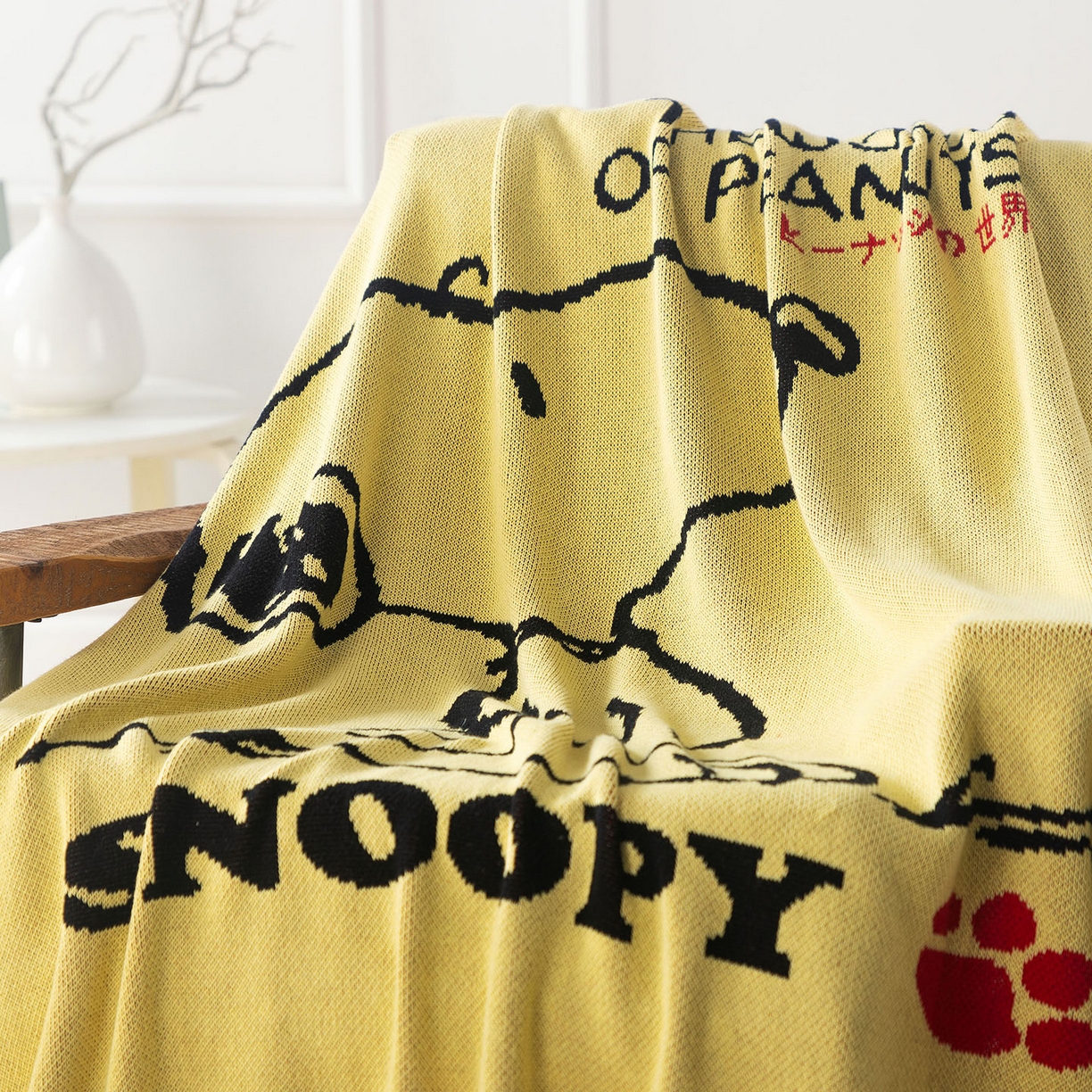 91家纺网 家纺一手货源 找家纺 苏艺针织史努比SNOOPY正版授权独家全棉针织多功能盖毯终端控价 史努比-世界限定（黄）