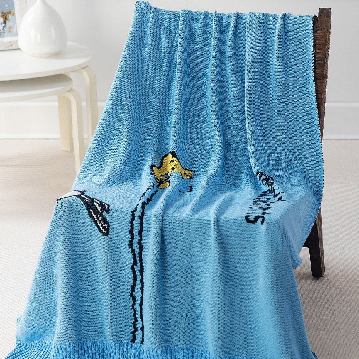 91家纺网 家纺一手货源 找家纺 苏艺针织史努比SNOOPY正版授权独家全棉针织多功能盖毯终端控价 史努比-我心飞翔