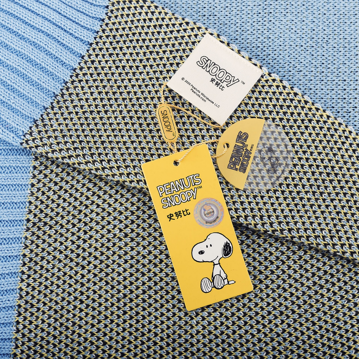 91家纺网 家纺一手货源 找家纺 苏艺针织史努比SNOOPY正版授权独家全棉针织多功能盖毯终端控价 史努比-我心飞翔