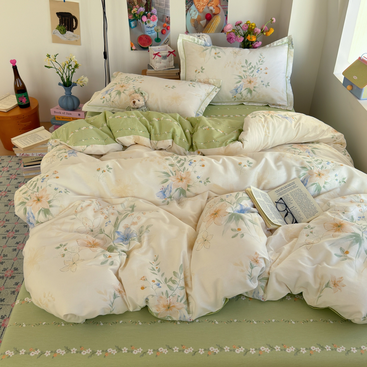 91家纺网 家纺一手货源 找家纺 （总）乐童家纺 2026新款全棉纯棉网红直播爆款吊边＋一字绣工艺款四件套（四）