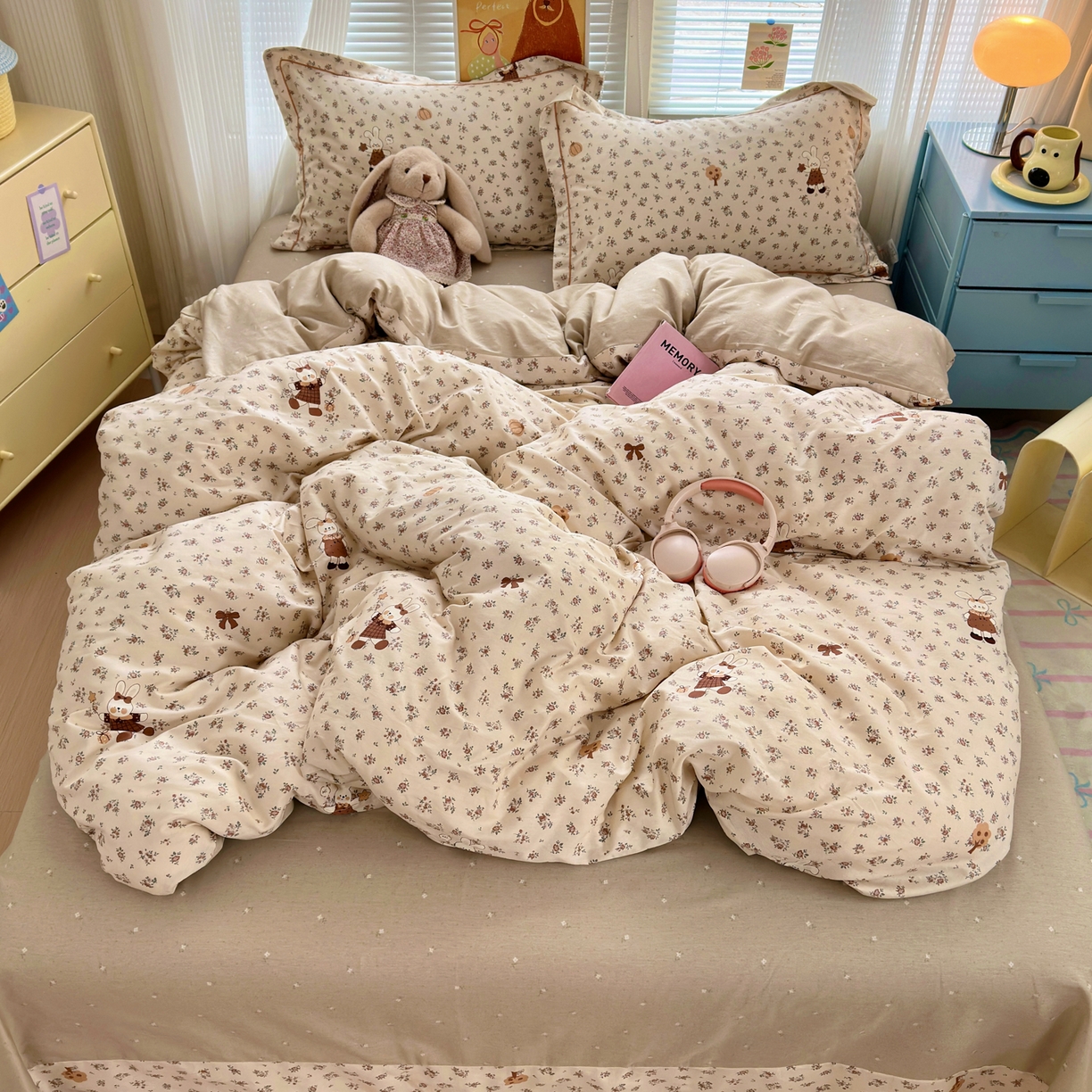 91家纺网 家纺一手货源 找家纺 （总）乐童家纺 2026新款全棉纯棉网红直播爆款吊边＋一字绣工艺款四件套（四）