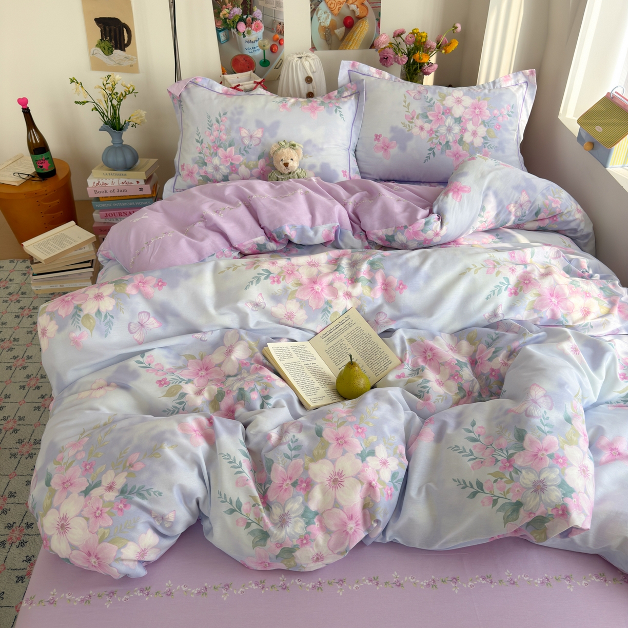 91家纺网 家纺一手货源 找家纺 （总）乐童家纺 2026新款全棉纯棉网红直播爆款吊边＋一字绣工艺款四件套（四）